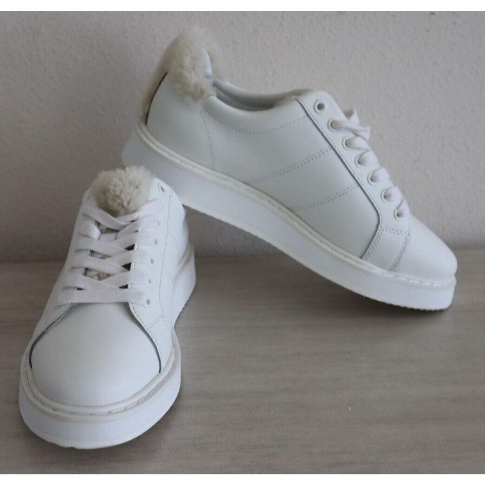 Lauren Ralph Lauren Women's Sz 7 White Angeline Iv Action Leather Sneakers